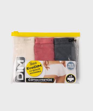 Boxers en coton stretch femme - Les Pockets Eco Dim (lot de 3) vue1 - DIM - GEMO