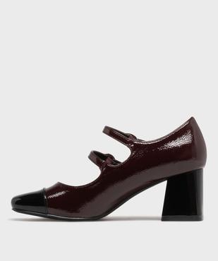 Escarpins à bout carré et talon haut vernis femme vue3 - FOLLOW ME - GEMO