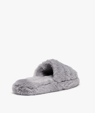 Chaussons mules unies en textile peluche femme vue4 - GEMO(HOMWR FEM) - GEMO