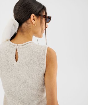Pull léger sans manches avec finitions roulottées femme vue5 - GEMO(FEMME PAP) - GEMO