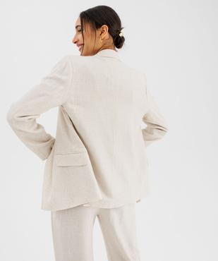 Veste blazer en viscose et lin femme vue3 - GEMO(FEMME PAP) - GEMO