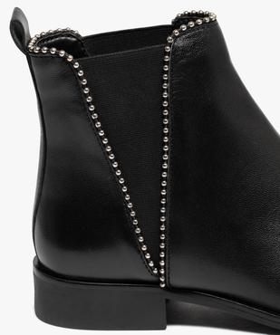 Boots femme style Chelsea dessus cuir uni - Taneo vue6 - TANEO - GEMO