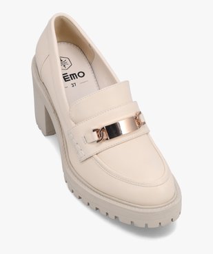 Mocassins femme à talon large et semelle crantée vue5 - GEMO(URBAIN) - GEMO