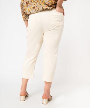 Pantacourt en toile avec ceinture tissée femme grande taille vue3 - GEMO 4G GT - GEMO