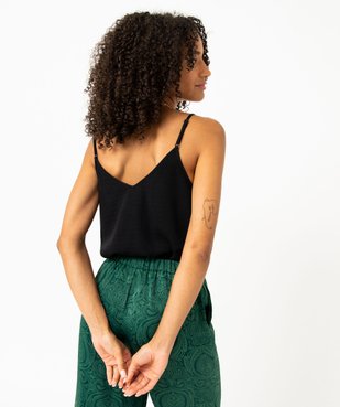 Blouse à bretelles en viscose unie et texturée femme vue3 - GEMO 4G FEMME - GEMO
