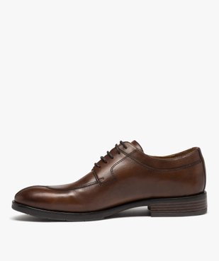Derbies homme dessus en cuir uni à lacets cirés - Taneo vue3 - TANEO - GEMO