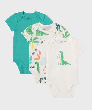 Body à manches courtes à motifs dinosaures bébé garçon (lot de 3) vue1 - GEMO 4G BEBE - GEMO