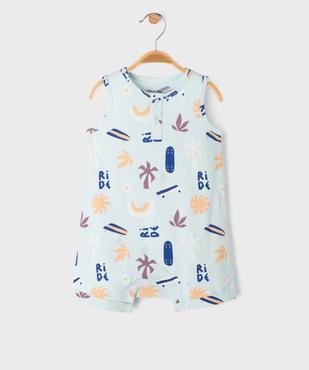 Combishort sans manches avec motif estival bébé garçon vue1 - GEMO 4G BEBE - GEMO