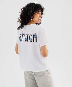 Tee-shirt manches courtes imprimé devant et dos femme - Stitch  vue3 - LILO & STITCH - GEMO