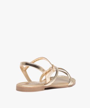 Sandales femme unies à bout carré et brides tubulaires métallisées vue4 - GEMO (CASUAL) - GEMO