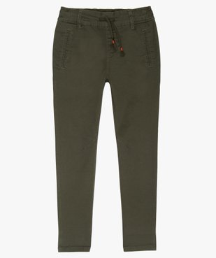 Pantalon garçon en toile à taille élastiquée avec coton bio vue1 - GEMO 4G GARCON - GEMO