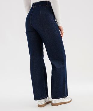 Jean straight taille haute sans poches en denim léger femme vue3 - GEMO 4G FEMME - GEMO
