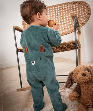 Pyjama dors-bien en velours côtes plates bébé vue6 - GEMO 4G BEBE - GEMO