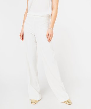 Pantalon de tailleur fluide à taille haute et plis femme vue1 - GEMO(FEMME PAP) - GEMO