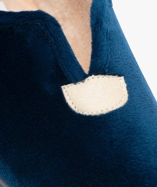 Chaussons femme pantoufles en velours uni à semelle compensée vue6 - GEMO(HOMWR FEM) - GEMO