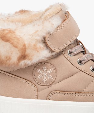 Baskets fille mid-cut unies avec col fourré vue6 - GEMO (ENFANT) - GEMO