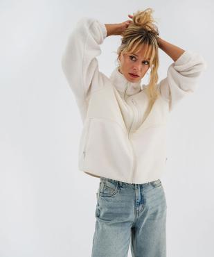 Sweat zippé en sherpa polaire femme vue1 - GEMO(FEMME PAP) - GEMO