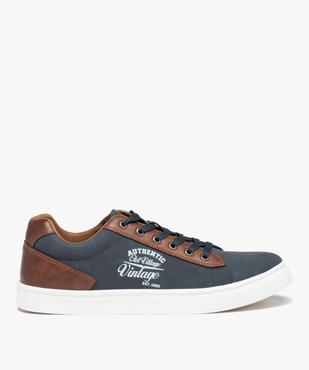 Baskets homme rétro en suédine bicolore vue1 - GEMO (CASUAL) - GEMO