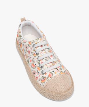Baskets fille en toile avec semelle en corde dessus imprimé mille fleurs vue5 - GEMO (ENFANT) - GEMO