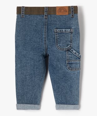 Jean extensible et ceinture contrastante bébé garçon - LuluCastagnette vue3 - LULUCASTAGNETTE - GEMO