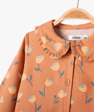 Blouse à manches longues avec col Claudine bébé fille vue2 - GEMO(BEBE DEBT) - GEMO