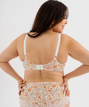 Soutien-gorge emboitant en microfibre et dentelle femme grande taille vue3 - GEMO(HOMWR FEM) - GEMO