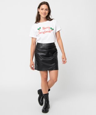 Tee-shirt femme à manches courtes spécial Noël vue5 - GEMO(FEMME PAP) - GEMO