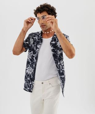 Chemise imprimée à manches courtes homme vue2 - GEMO (HOMME) - GEMO