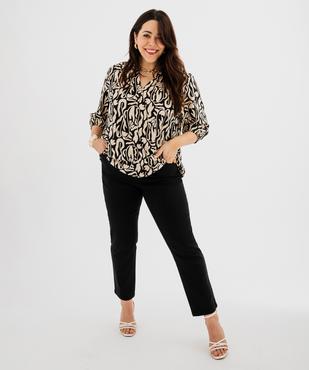 Blouse fluide en viscose avec manches 3/4 femme grande taille vue4 - GEMO 4G GT - GEMO