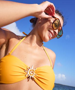 Haut de maillot de bain bandeau à mousses et bretelles amovibles femme vue4 - GEMO (PLAGE) - GEMO