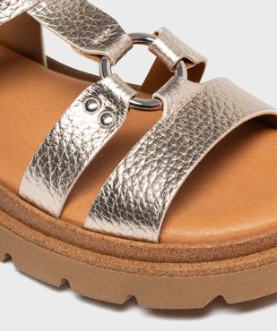 Sandales spartiates à épaisse semelle crantée femme - 5 Miles vue6 - 5 MILES - GEMO