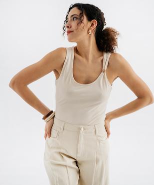 Débardeur en jersey de coton stretch à bretelle bijou femme vue1 - GEMO(FEMME PAP) - GEMO