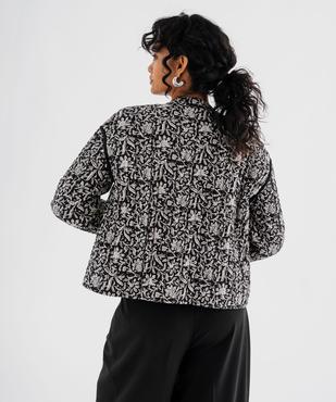 Veste matelassée à col rond à motifs femme vue3 - GEMO 4G FEMME - GEMO