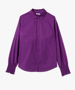 Chemise à manches longues avec poignets smockés femme vue4 - GEMO(FEMME PAP) - GEMO