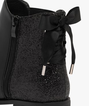 Boots femme Chelsea à détails pailletés avec ruban lacé à l'arrière vue6 - GEMO (CASUAL) - GEMO