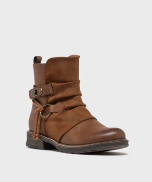 Boots zippées à tige plissée femme vue2 - EMILIA ROSA - GEMO