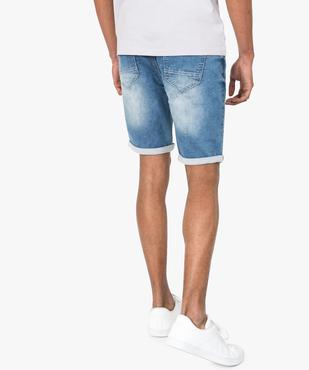 Bermuda homme en jean à taille élastiquée vue3 - GEMO (HOMME) - GEMO
