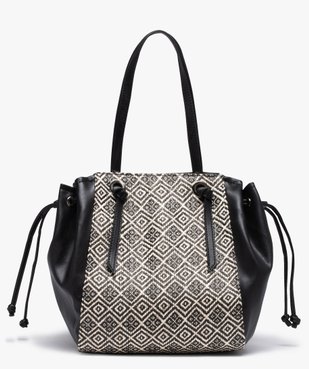 Sac femme avec devant aspect raphia tressé vue1 - GEMO (ACCESS) - GEMO