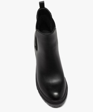 Boots femme chelsea unies à talon et semelle crantée vue5 - GEMO(URBAIN) - GEMO