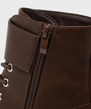 Boots montantes look rangers à épaisse semelle crantée femme vue6 - 5 MILES - GEMO