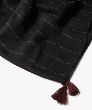 Echarpe femme à fines rayures pailletées et pompons vue2 - GEMO (ACCESS) - GEMO