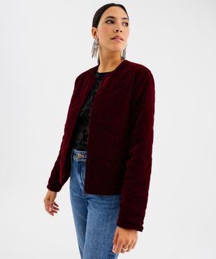 Veste matelassée en velours femme vue1 - GEMO(FEMME PAP) - GEMO