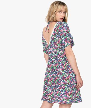 Robe de plage femme à motifs fleuris  vue3 - GEMO (PLAGE) - GEMO