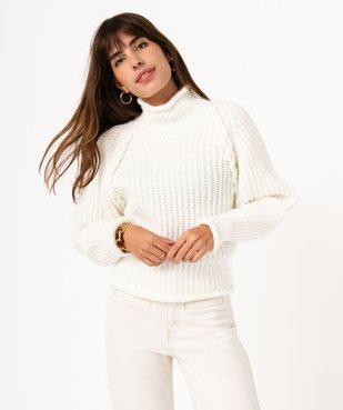 Pull col montant à manches chauve-souris femme vue2 - GEMO(FEMME PAP) - GEMO