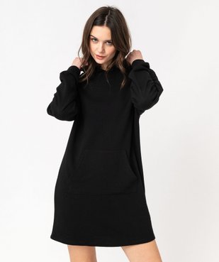 Robe sweat à capuche avec intérieur bouclette femme vue2 - GEMO(FEMME PAP) - GEMO