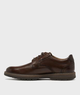 Derbies casual en cuir avec semelle épaisse crantée homme - Pierre Cardin vue3 - PIERRE CARDIN D - GEMO