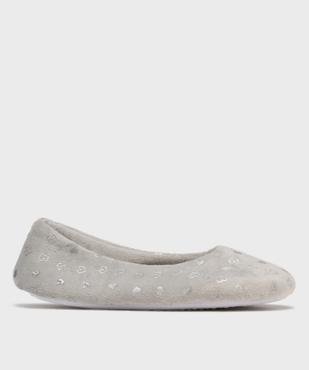 Chaussons ballerines en velours motifs coeurs femme vue1 - GEMO(HOMWR FEM) - GEMO