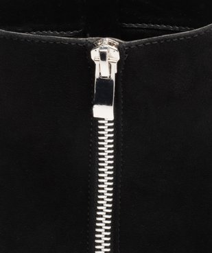 Boots femme à talon carré en suédine unie et zip décoratif vue6 - VALENTINA BALDA - GEMO