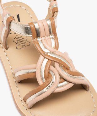 Sandales bébé fille en cuir à brides tressées effet métallisé - NA! vue6 - NA! - GEMO