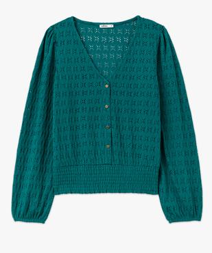 Tee-shirt à manches longues en maille ajourée femme vue4 - GEMO(FEMME PAP) - GEMO